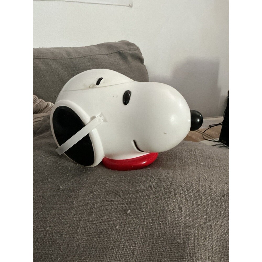 Peanuts Snoopy Head Popcorn Bucket Whirley DrinkWorks Plastic Handle Red Base